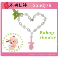 Neuheit Baby Dusche Chunky Pearl Baby Schnuller Halskette